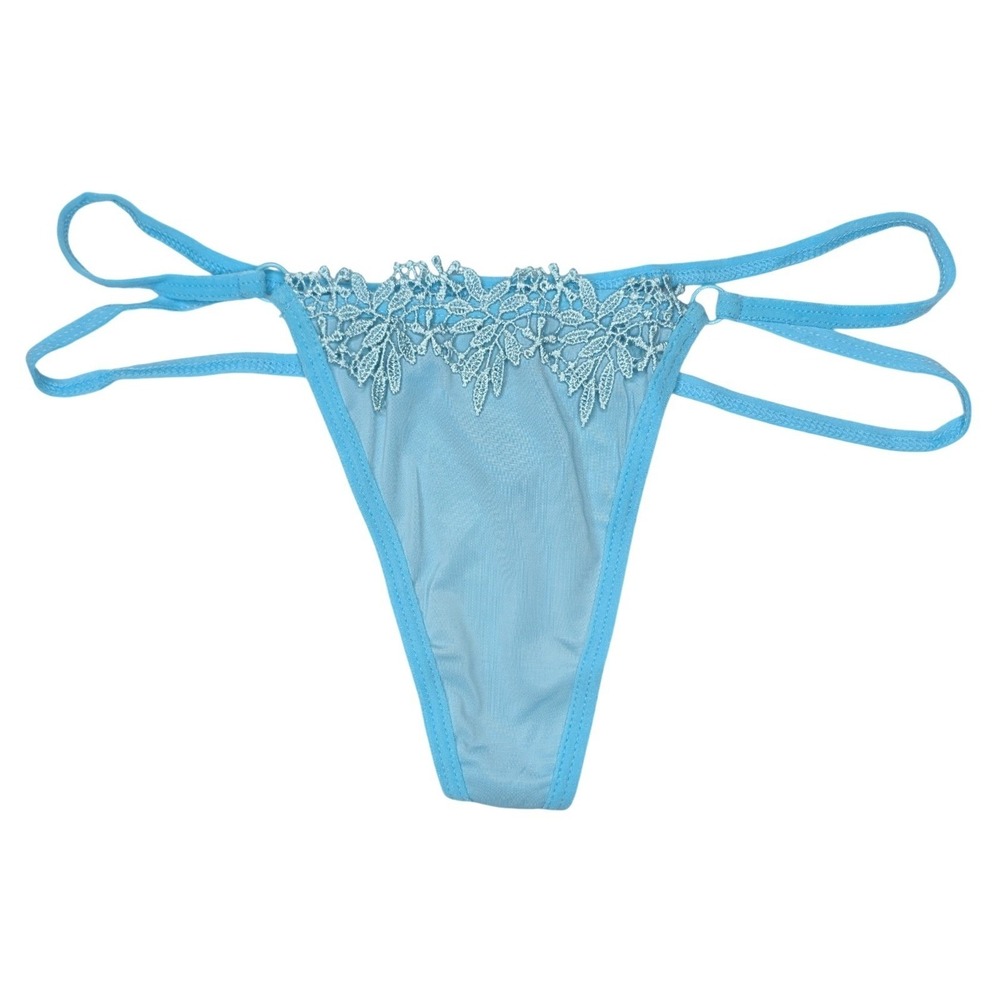NEW Unworn Knotty Blue Strappy Thong Lacey Panties Underwear
